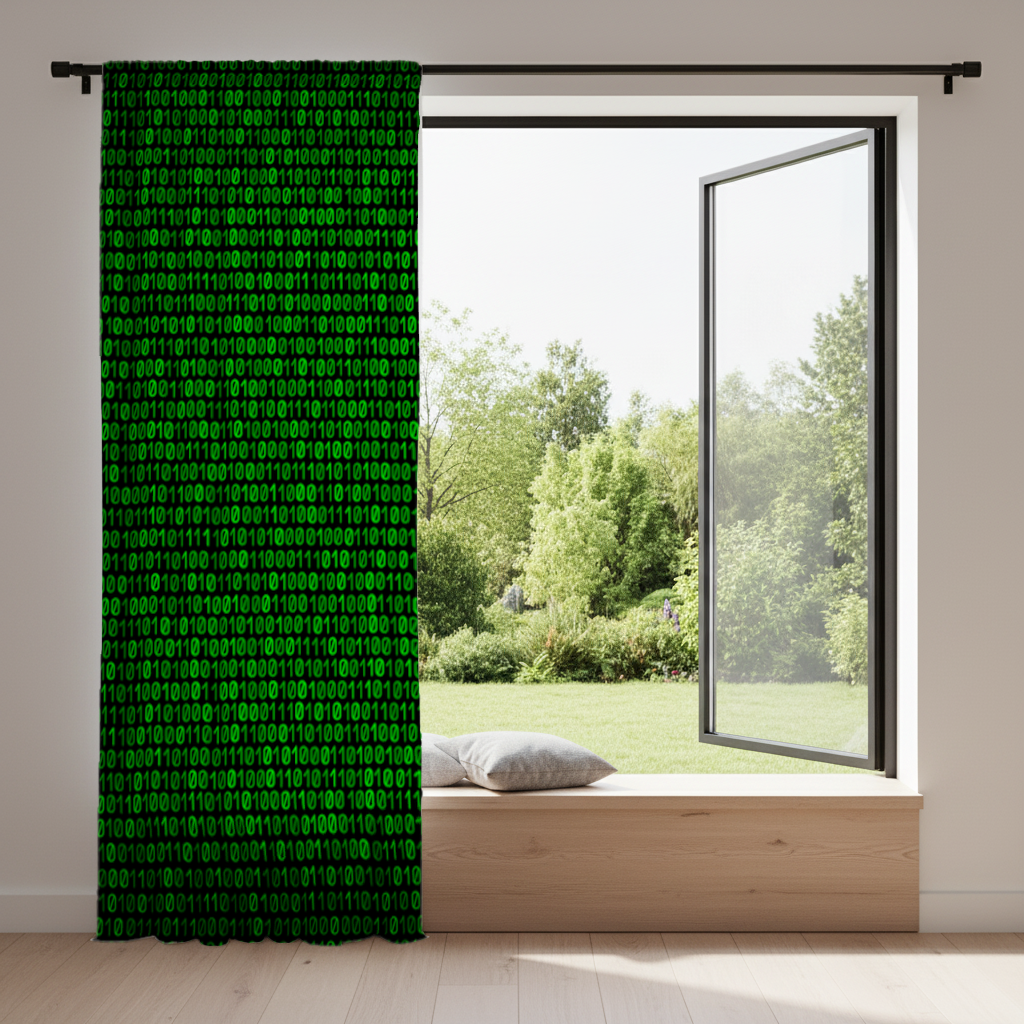 Matrix Style Digital Binary Code Background Drapes