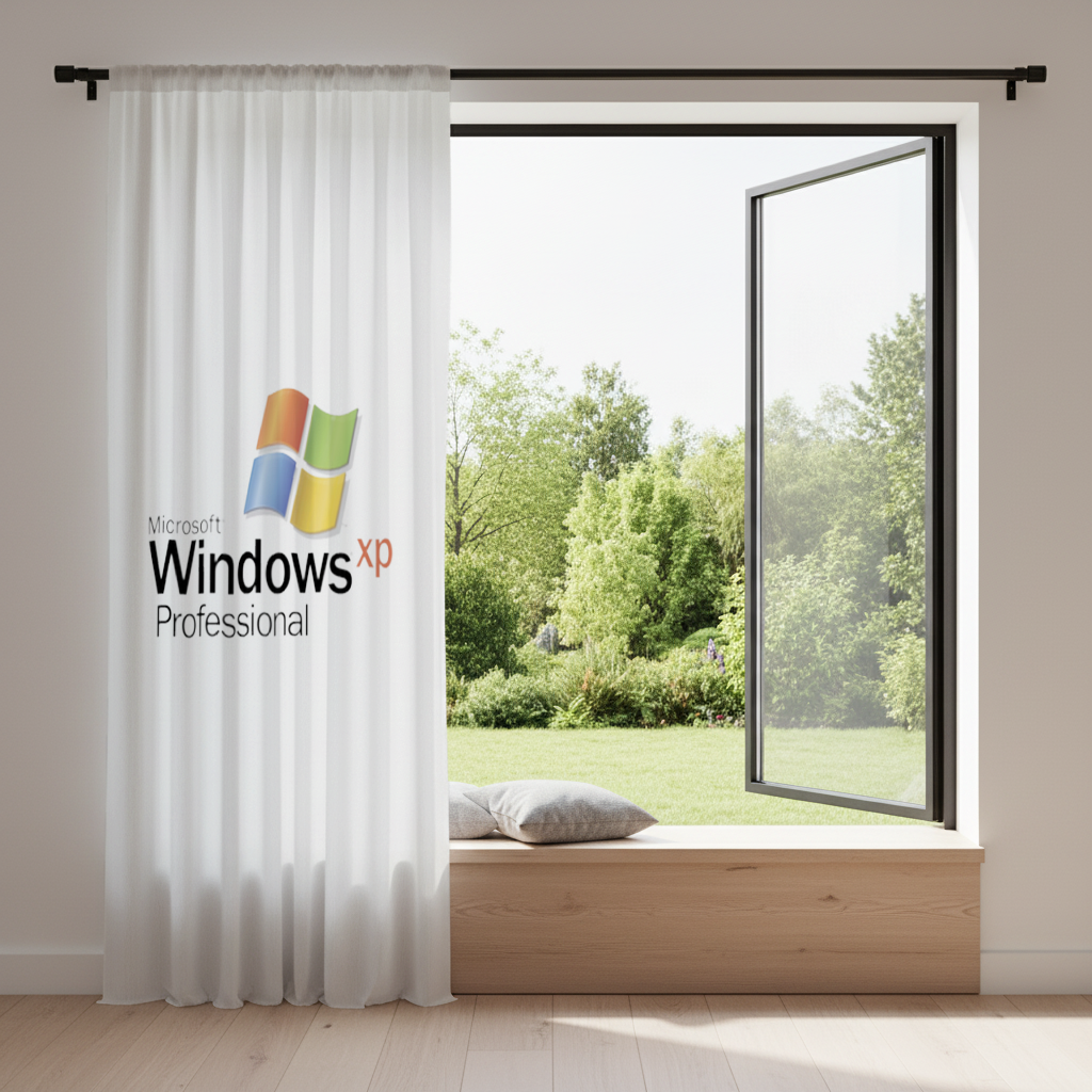 Digital Nostalgia Windows XP Iconic Logo Drapes