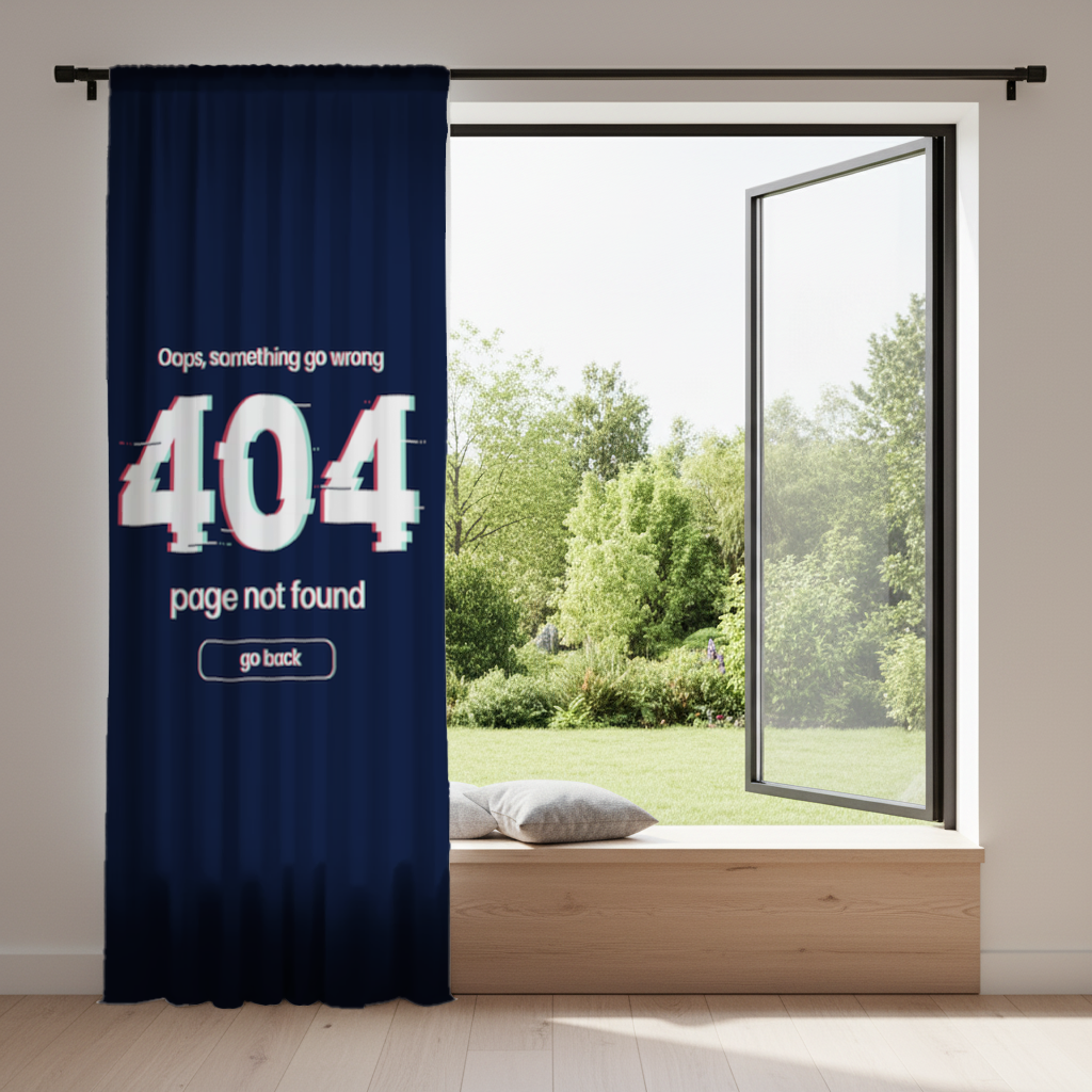 404 Error Glitch Design Drapes