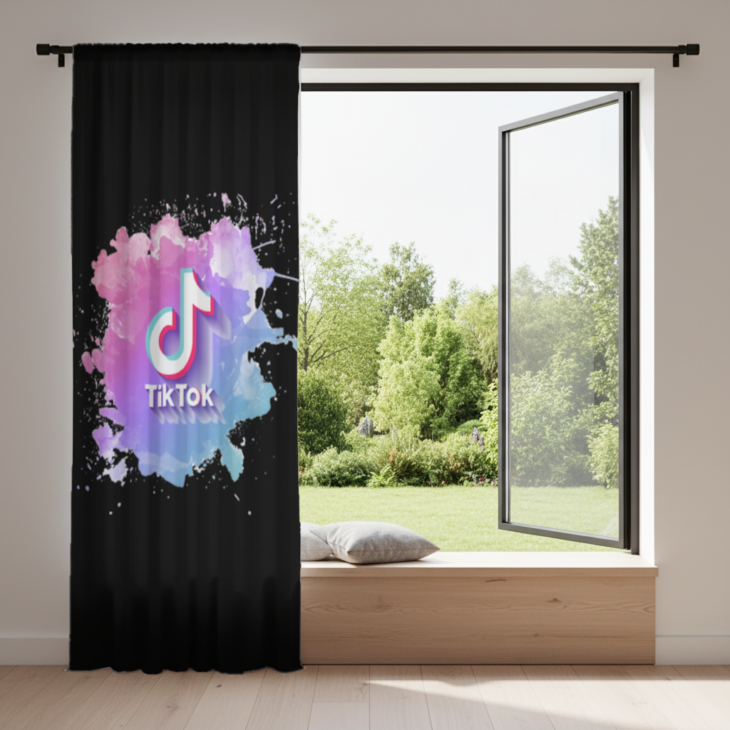 TikTok Logo with Watercolor Effect Drapes