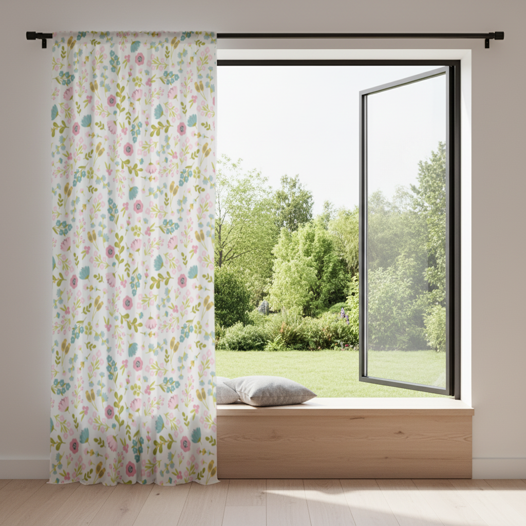 Pastel Spring Floral Drapes