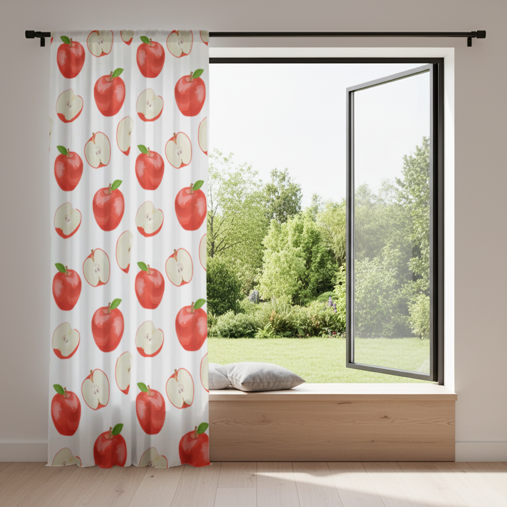 Red Apple Slices Drapes