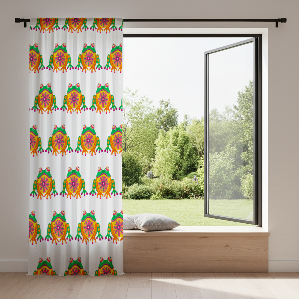Mexican Alebrije Frog Drapes