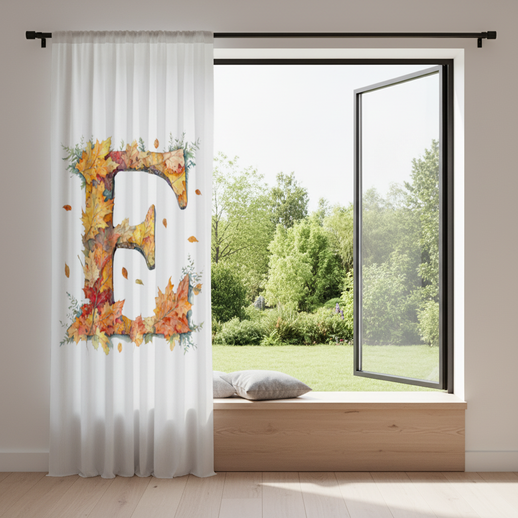 Autumn Maple Leaf Letter E Drapes