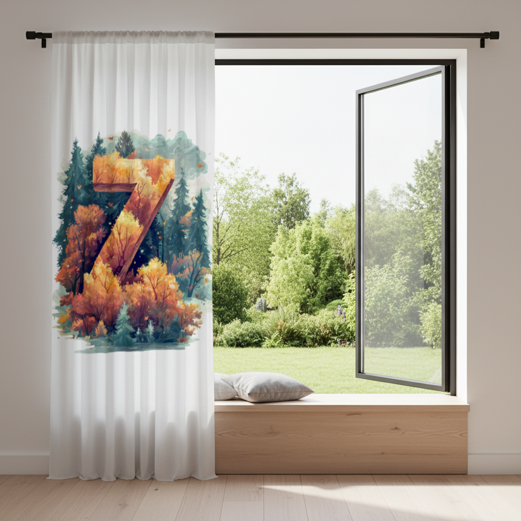 Autumn Leaf Forest Letter Z Drapes