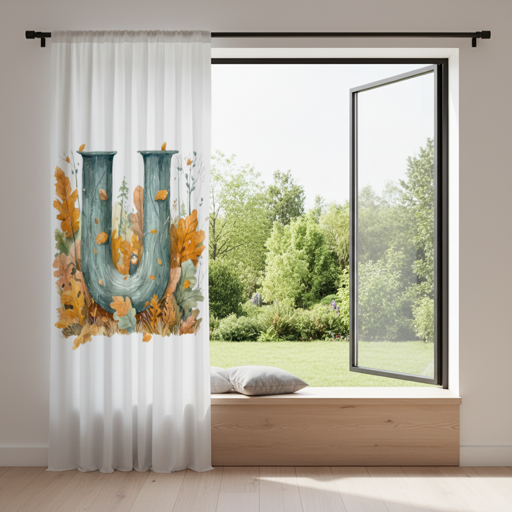 Autumn Woodland Initial Letter U Drapes