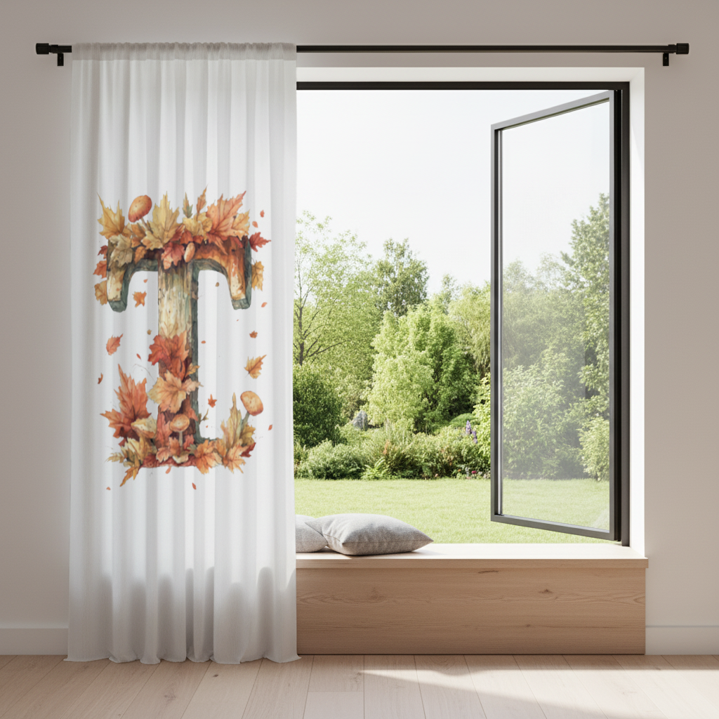 Autumn Leaf Wooden Letter T Drapes