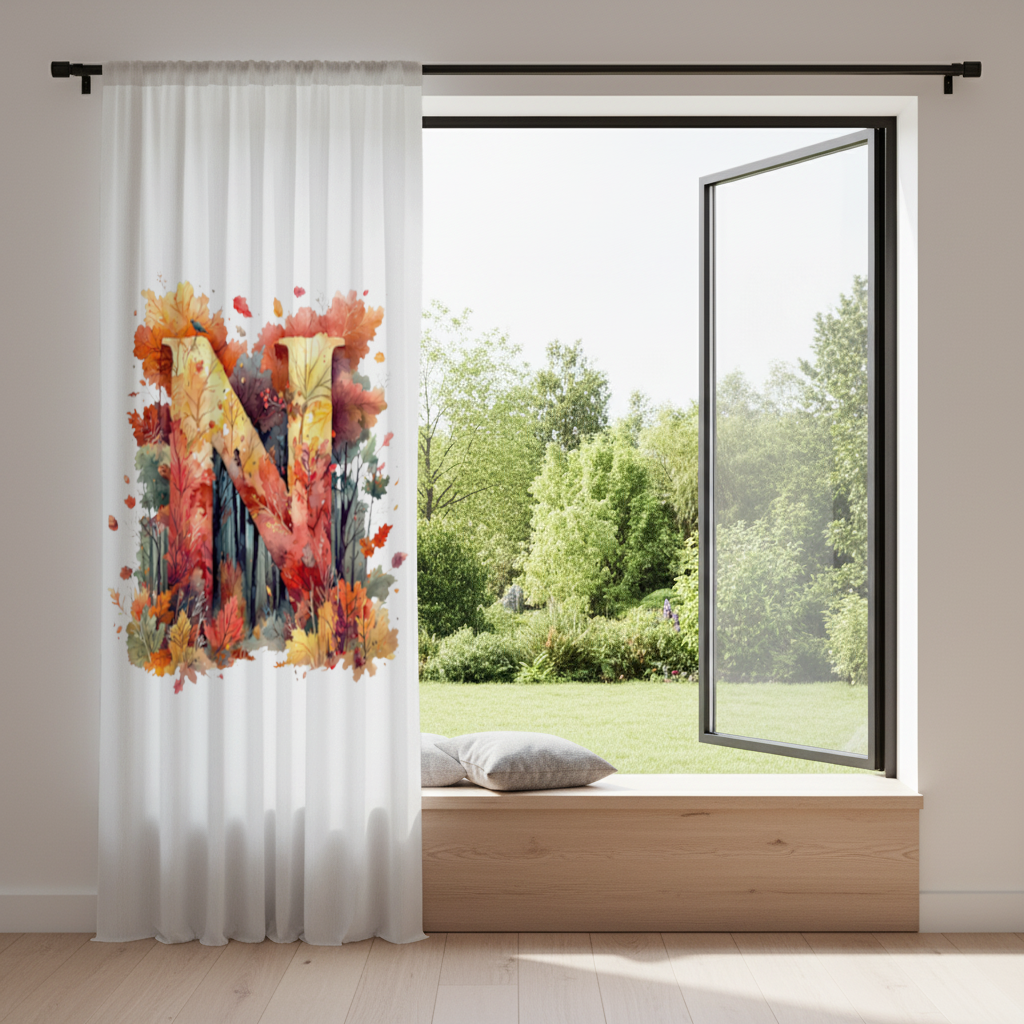 Autumn Leaf Monogram N Drapes