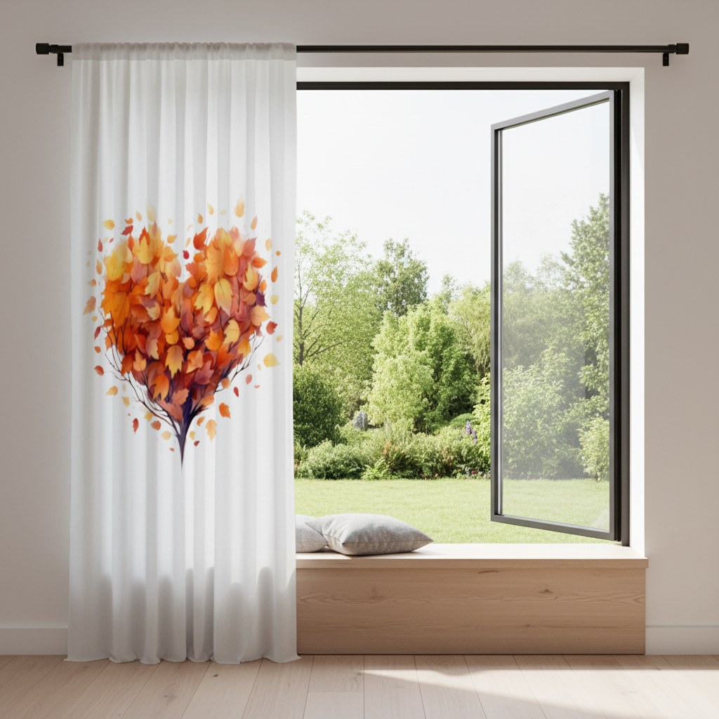 Autumn Leaf Heart Drapes