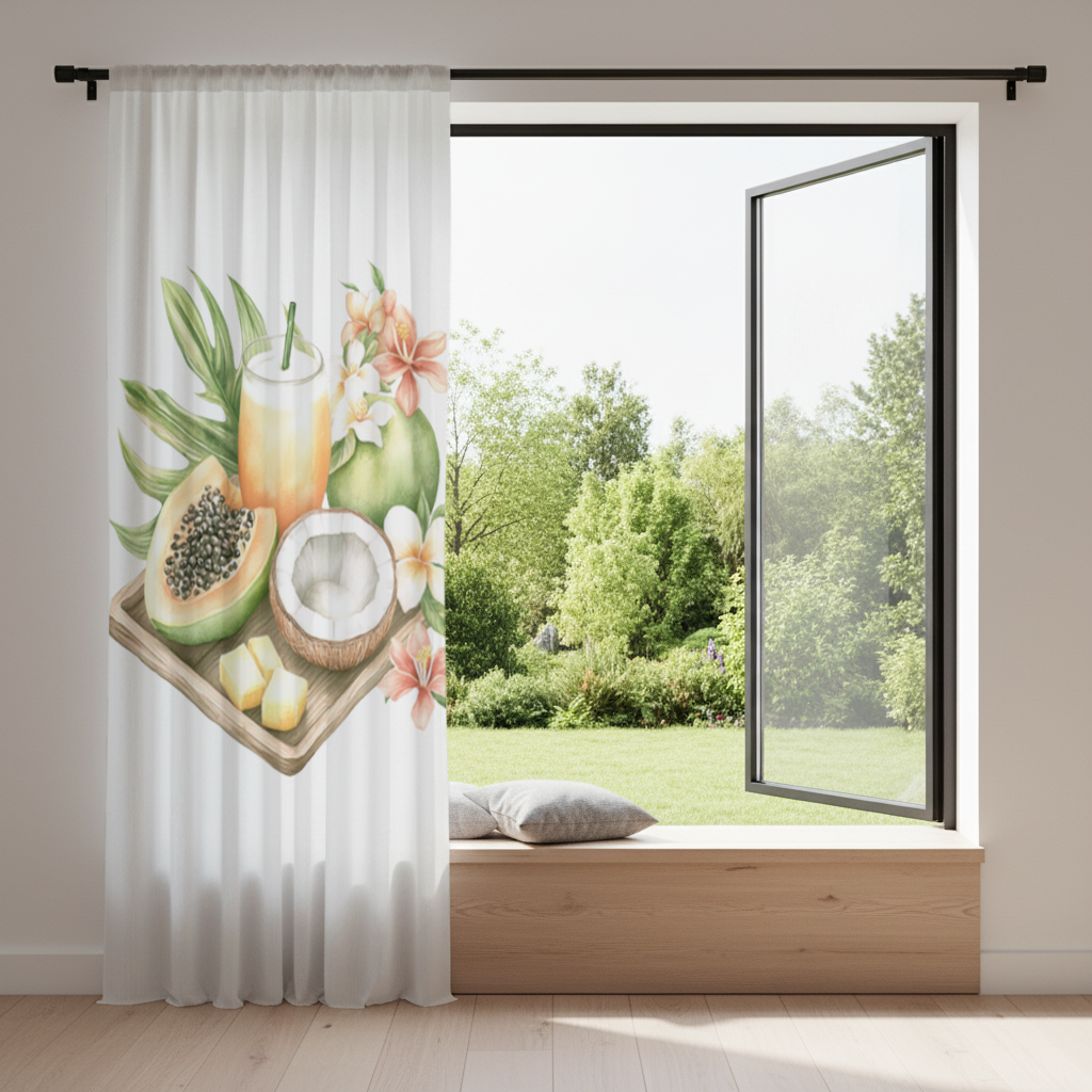 Tropical Papaya and Coconut Juice Drapes