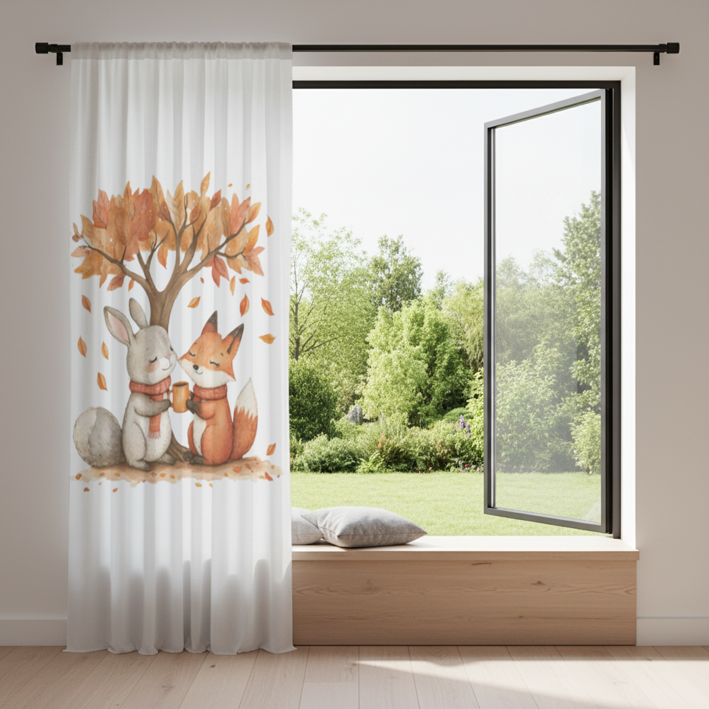 Cozy Autumn Fox and Rabbit 