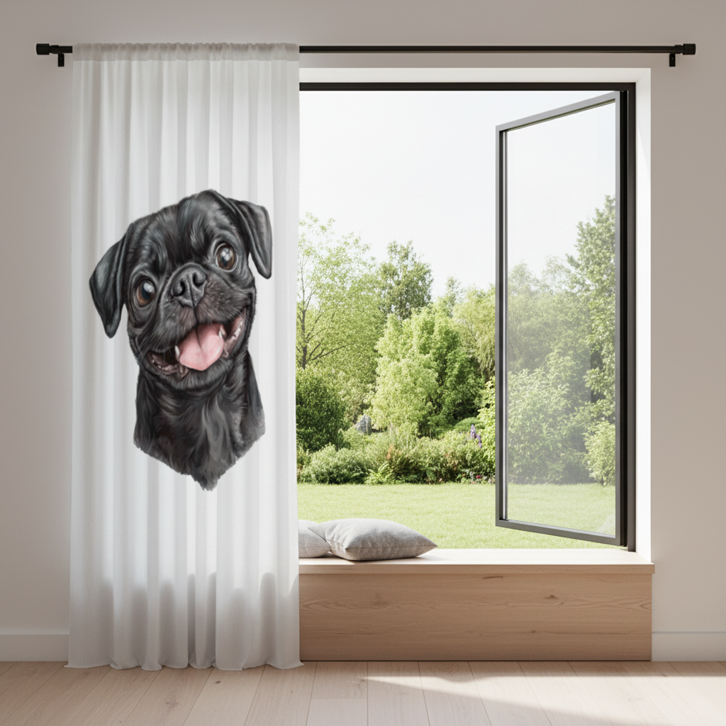 Happy Black Pug Face 