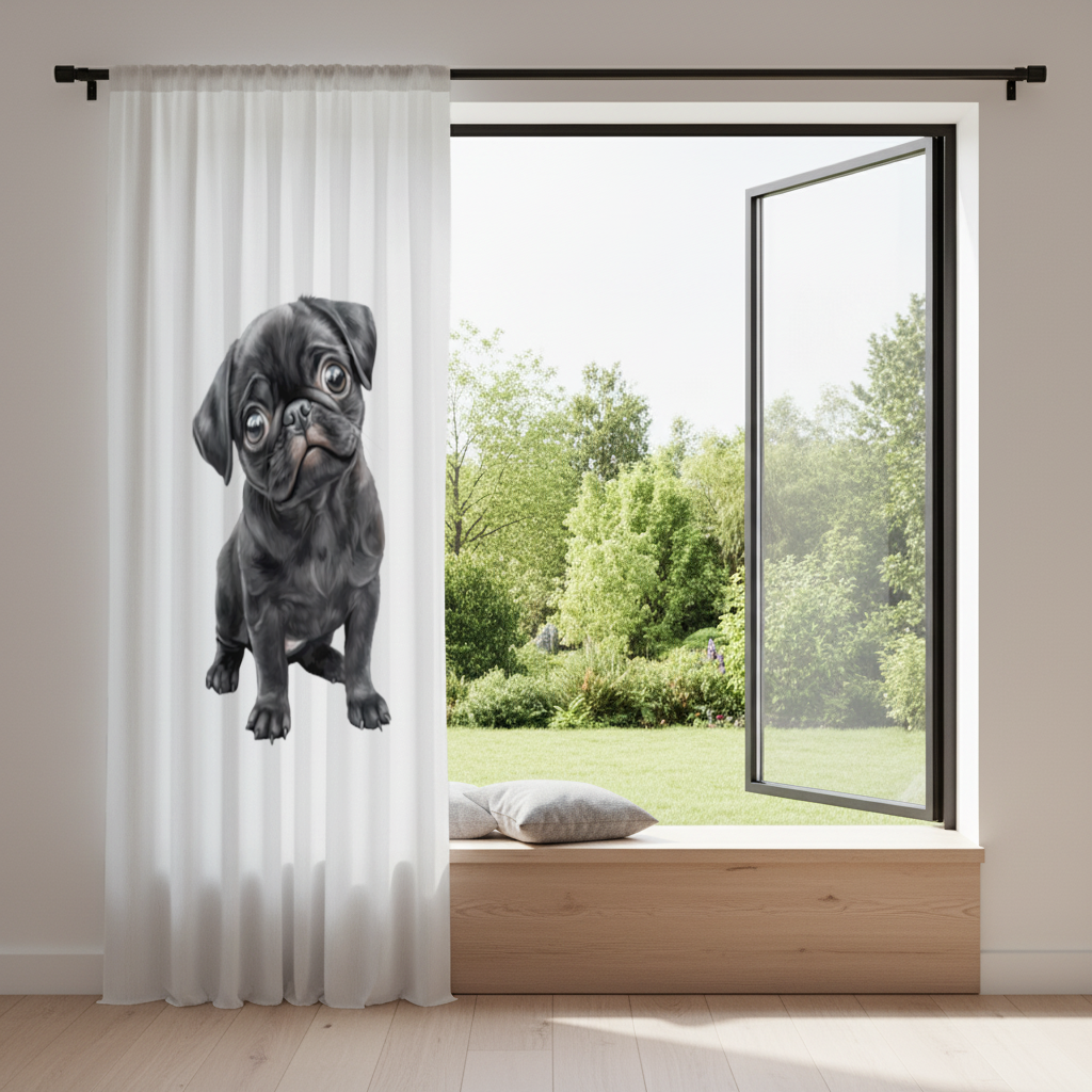 Innocent Black Pug Puppy 