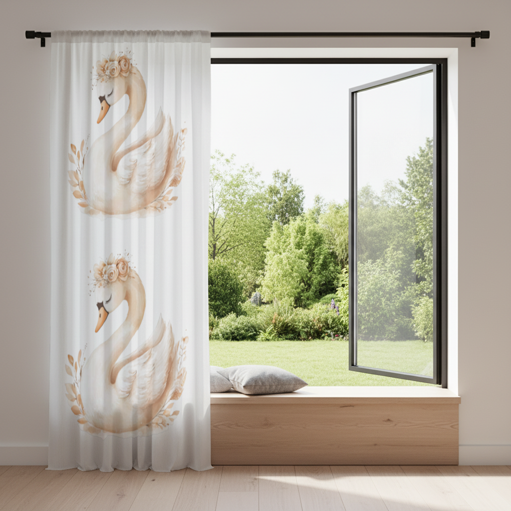 Elegant Floral Crown Boho Swan Drapes