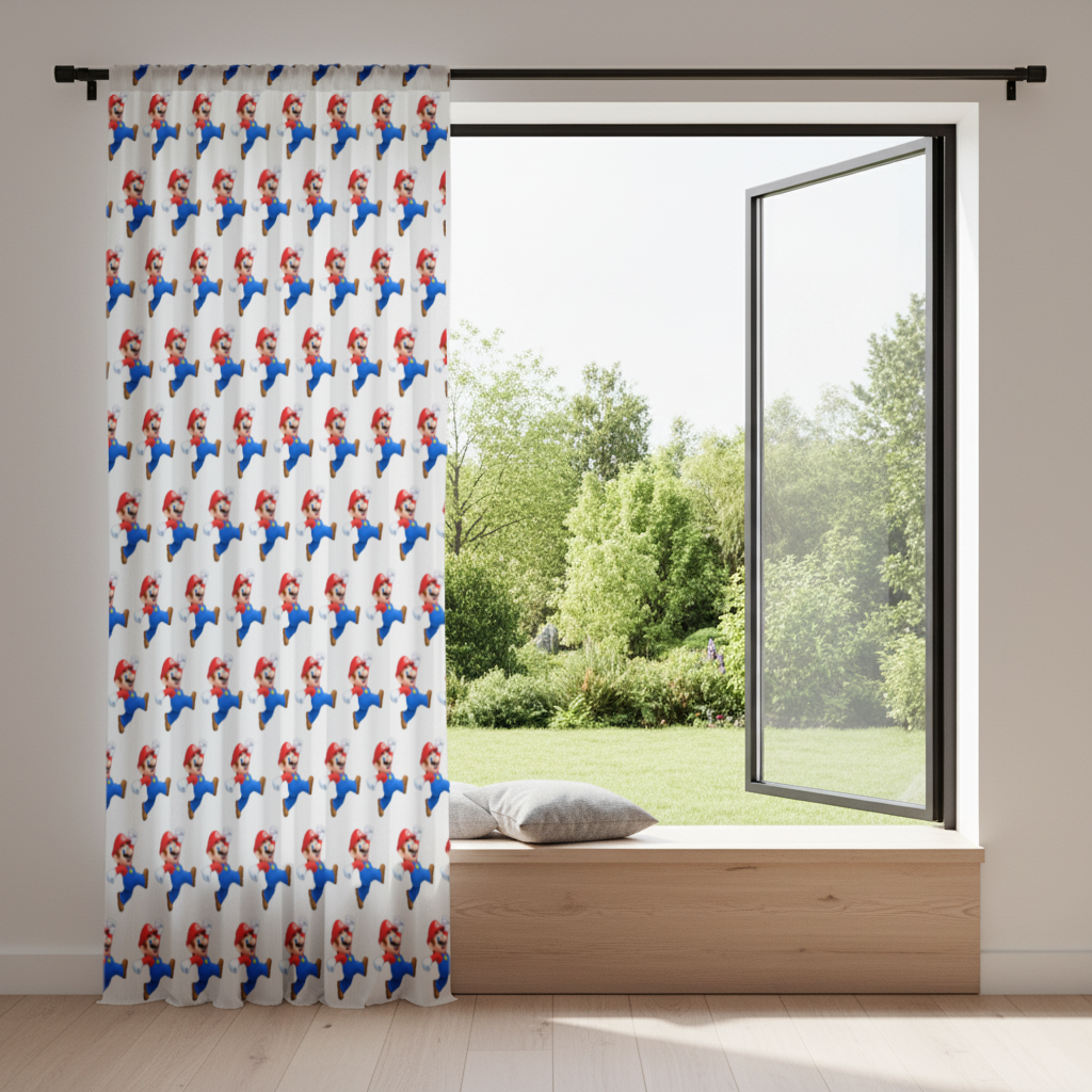 Retro Pixel Hero Design Drapes