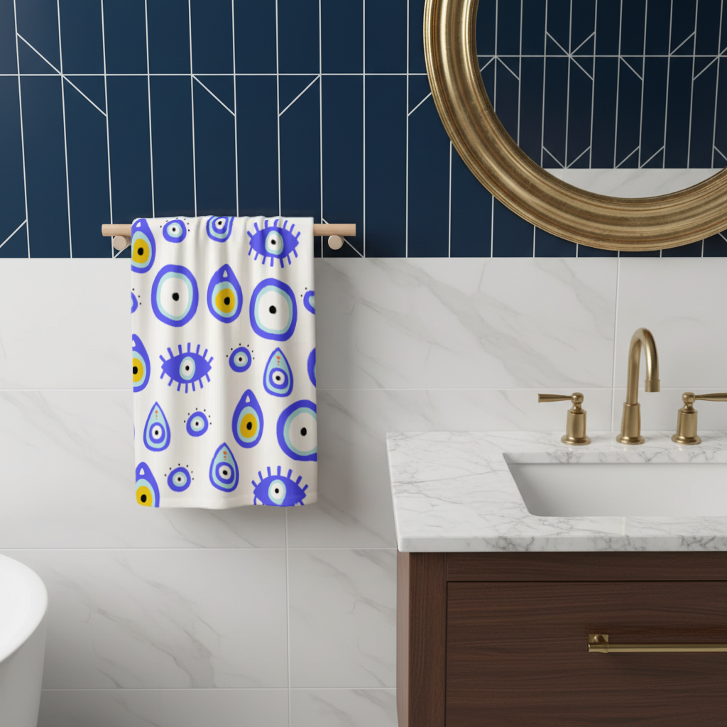 Evil Eye Pattern Hand Towel