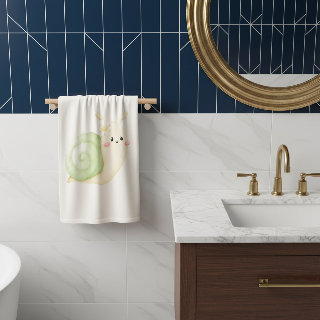 Cute Snail Illustration Hand Towel