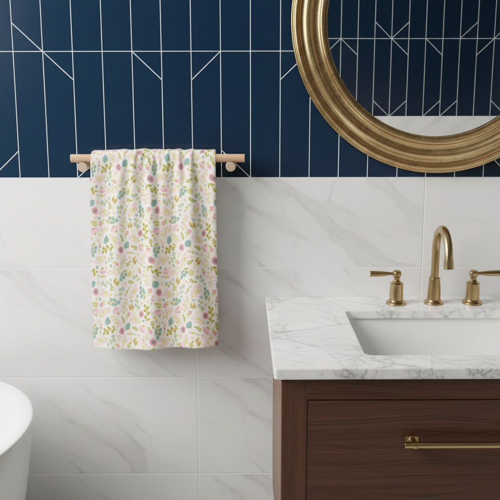 Pastel Spring Floral Hand Towel