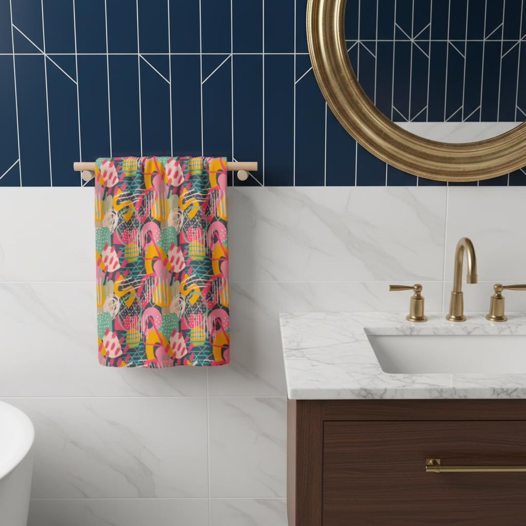 Abstract Geometric Doodle Hand Towel