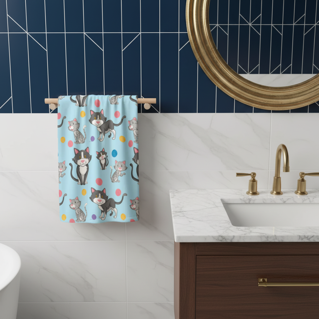 cat repeat pattern Hand Towel