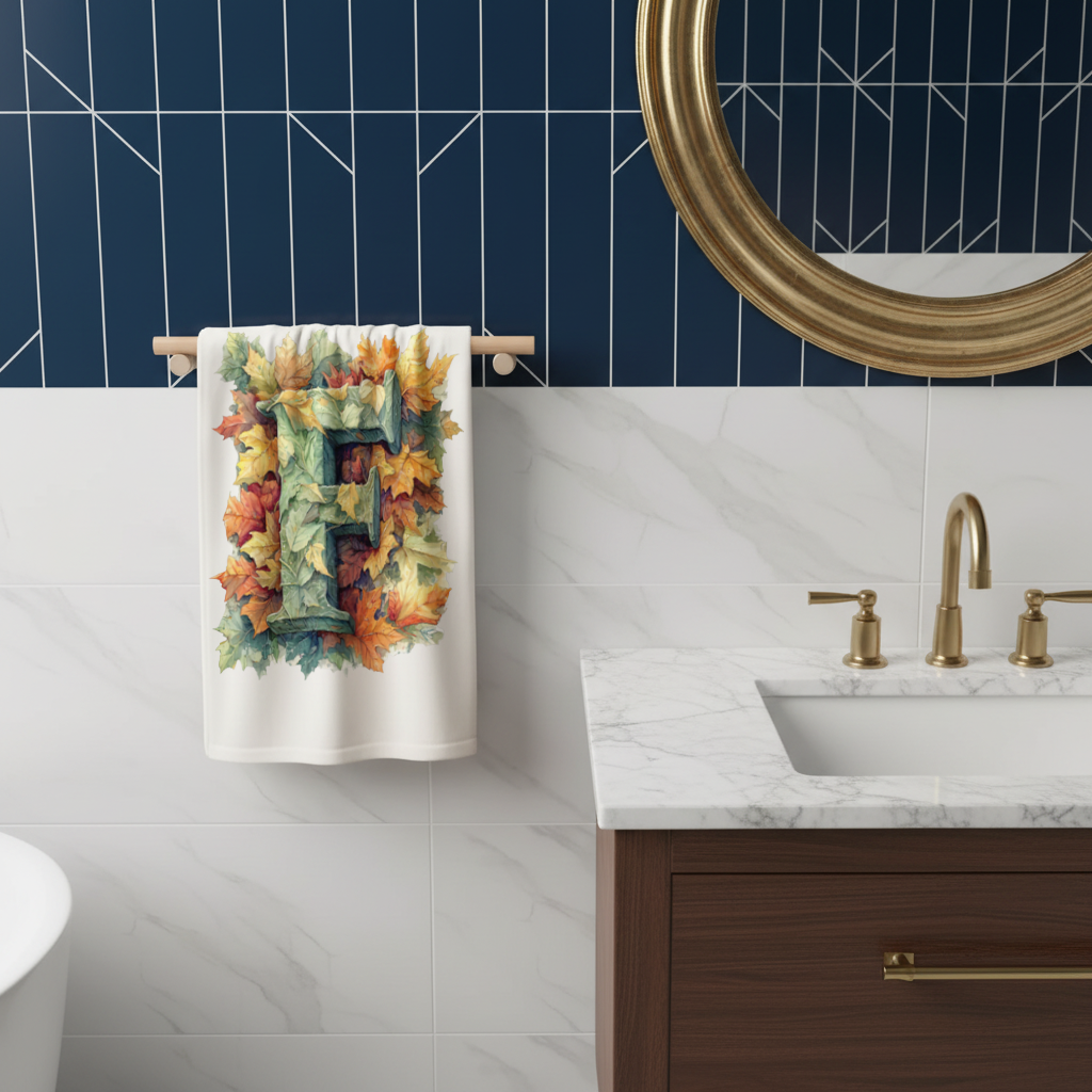 Autumn Leaf Monogram F Hand Towel