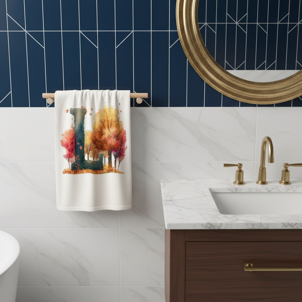 Autumn Forest Letter L Hand Towel