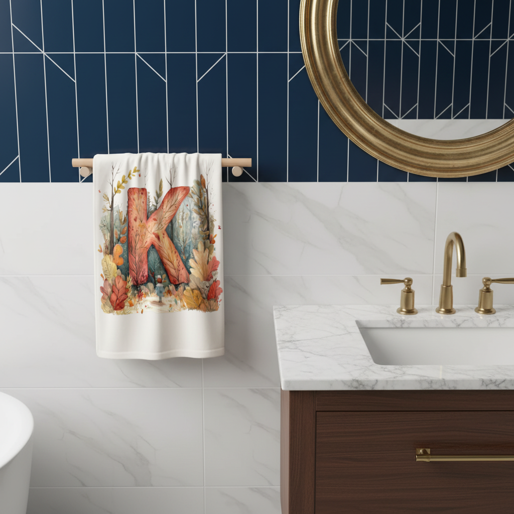 Autumn Forest Letter K Hand Towel