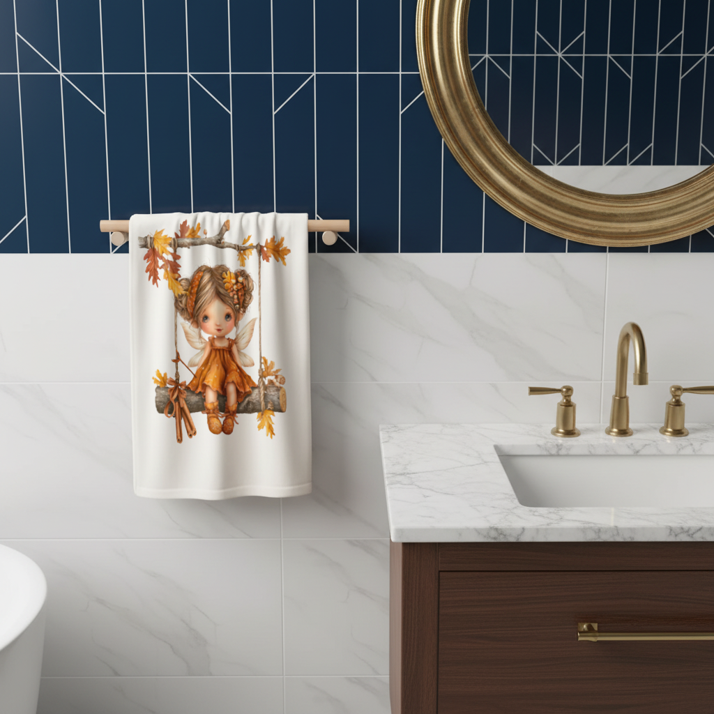 Whimsical Autumn Forest Fairy Hand Towel