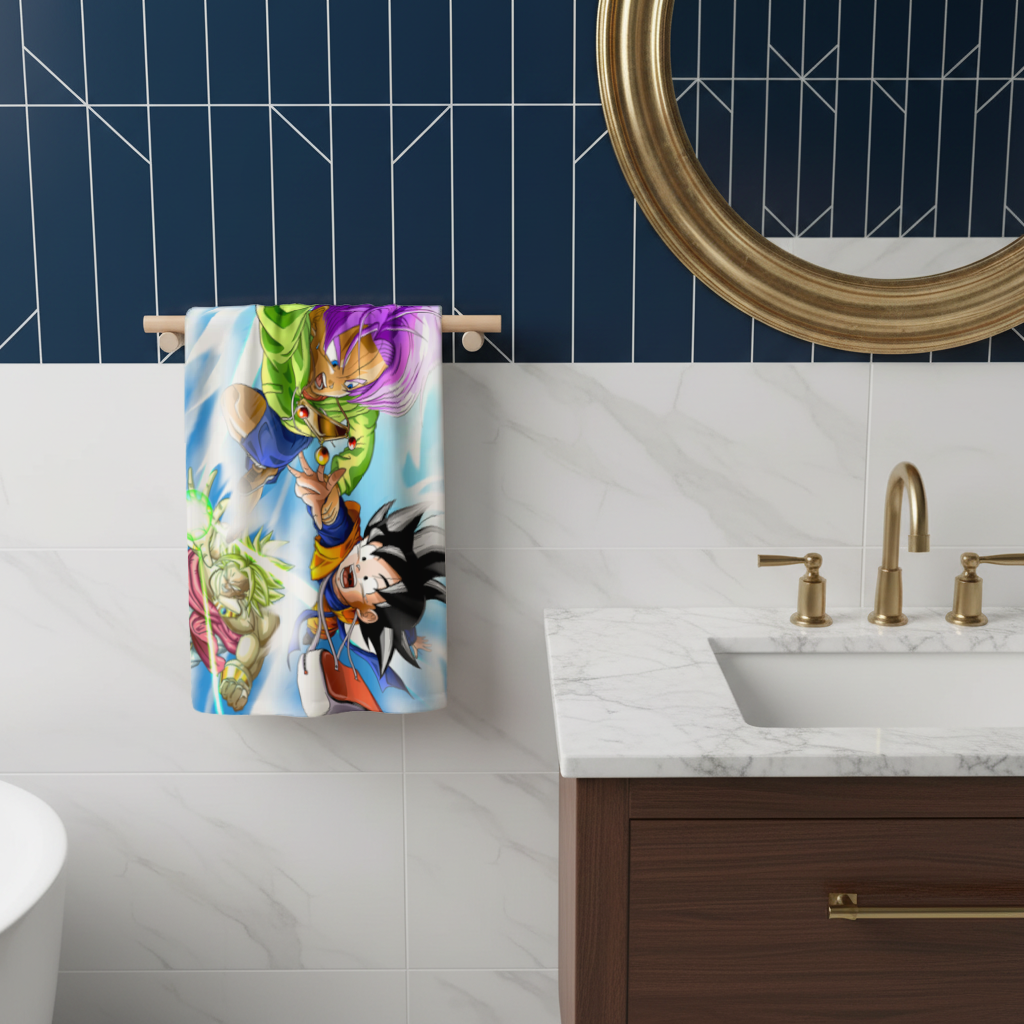 Energy Blast Anime Sky Battle Hand Towel