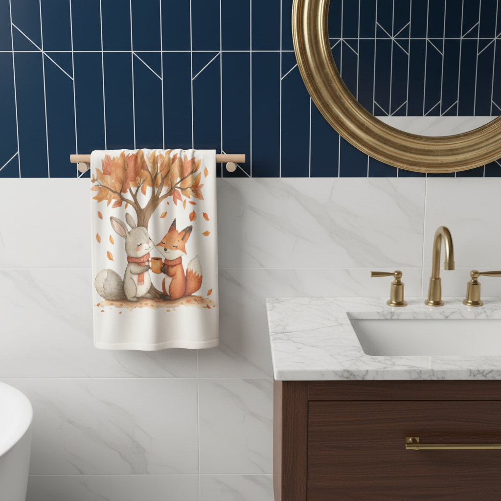 Cozy Autumn Fox and Rabbit 