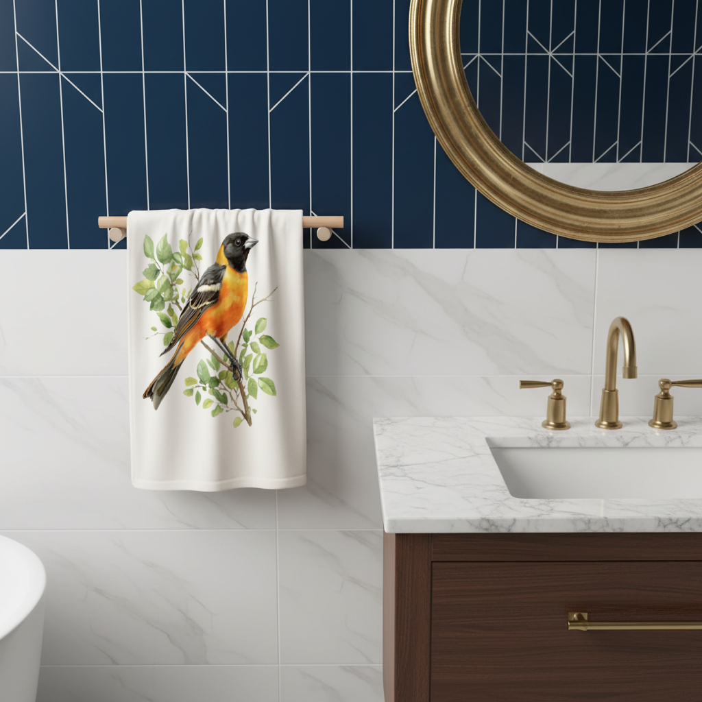 Baltimore Oriole on Branch Hand Towel