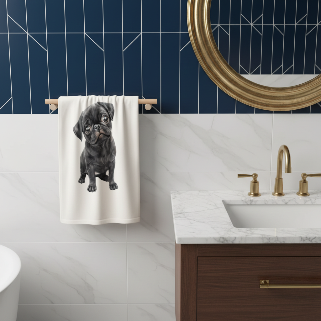 Innocent Black Pug Puppy 