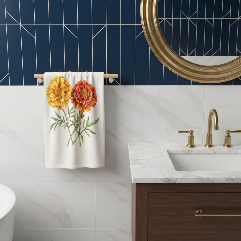 Botanical Yellow Orange Marigold 