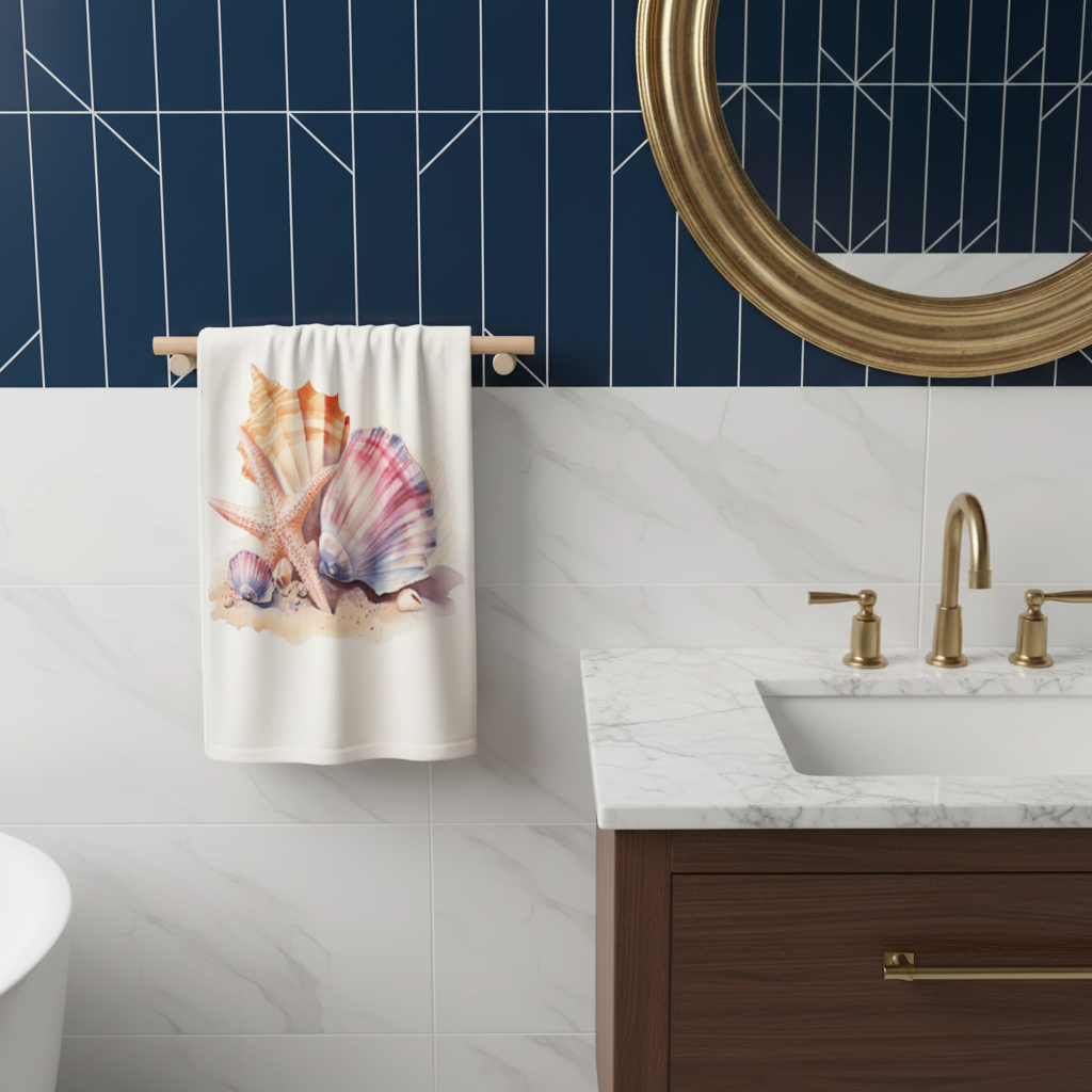 Watercolor Coastal Seashells 