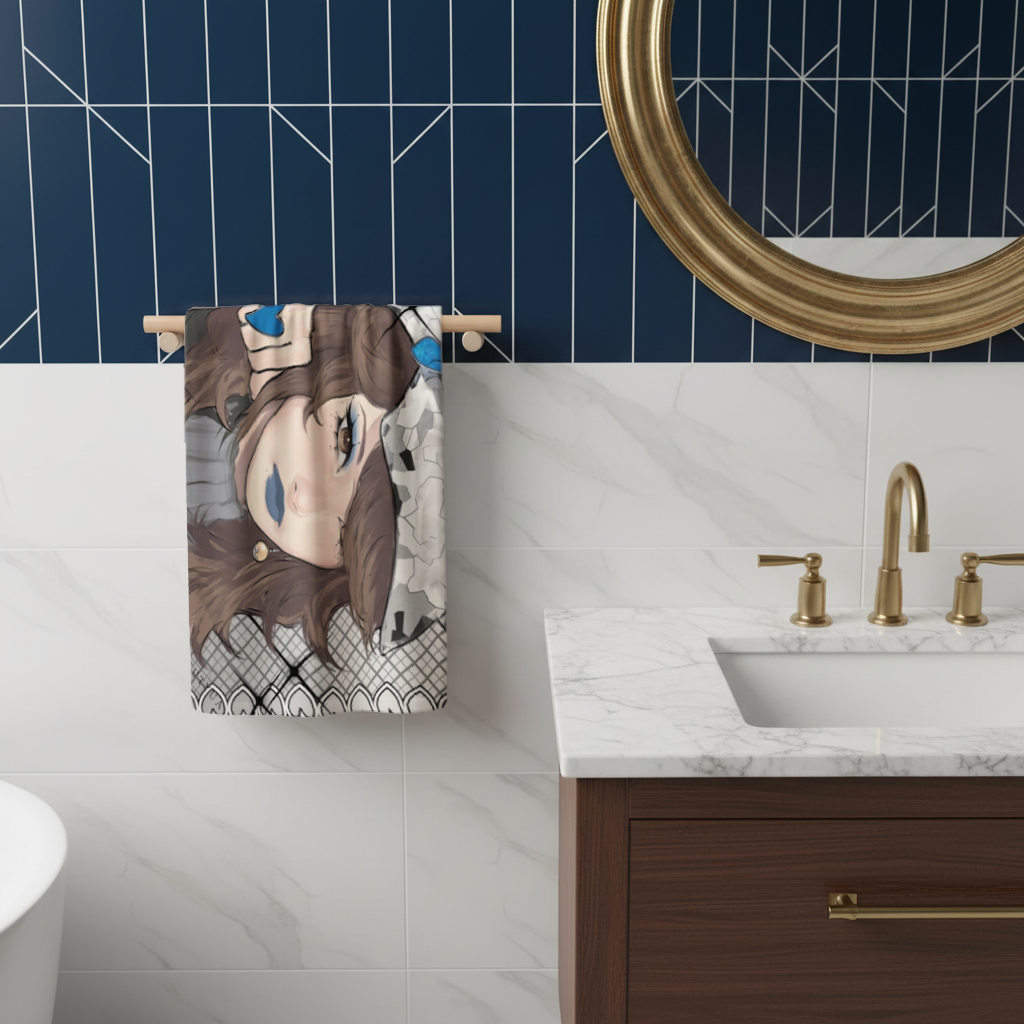 blue heart Hand Towel