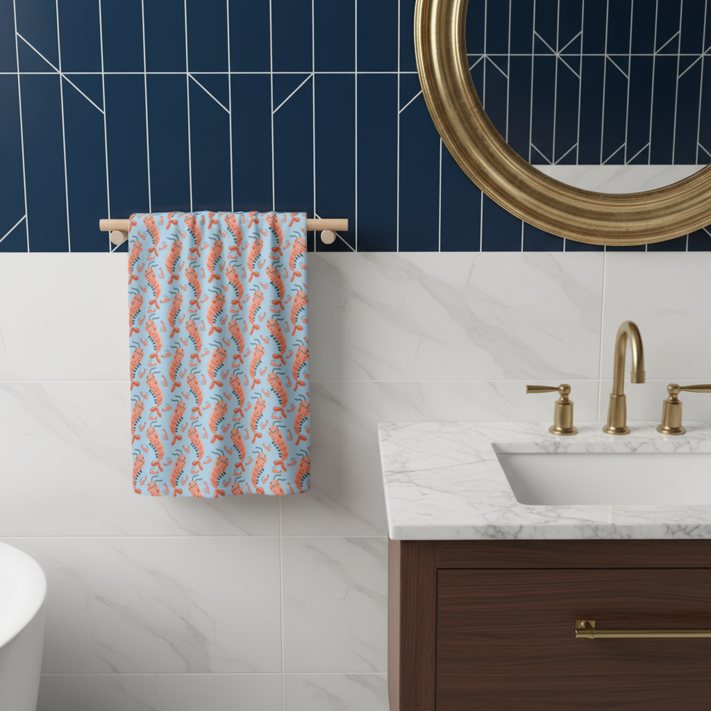 Cute Shrimps Hand Towel