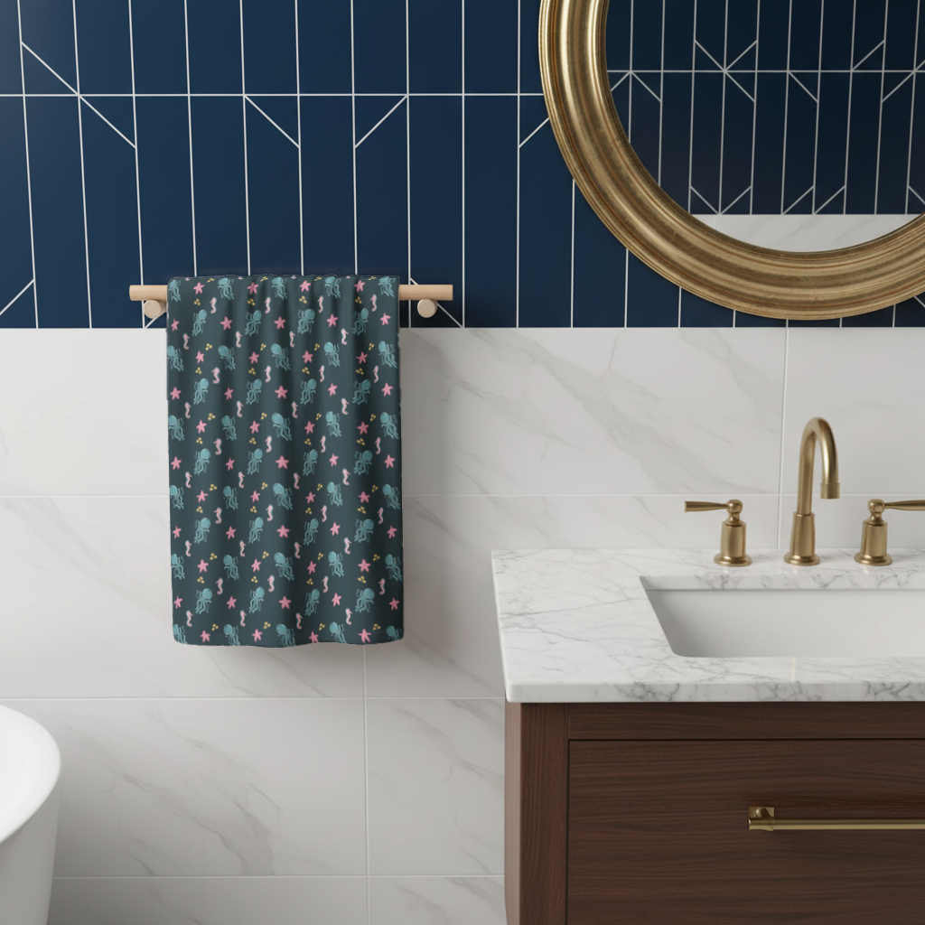 Cute Sea Creatures Hand Towel