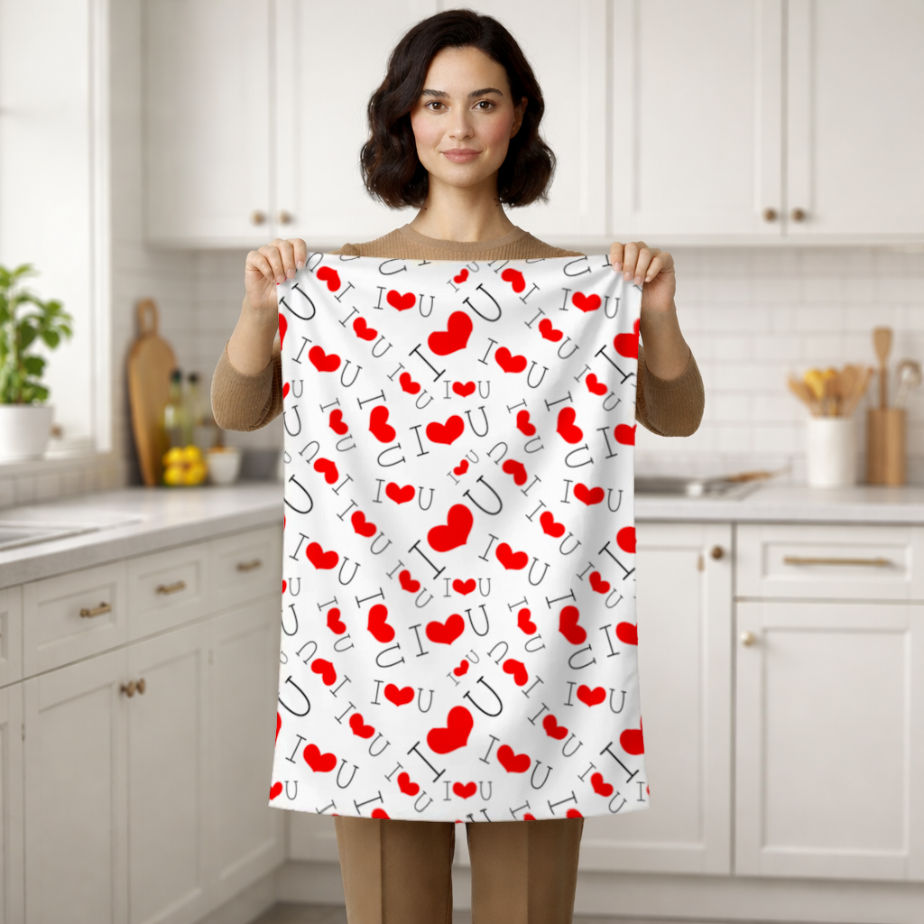Valentines Day I Love You Heart Pattern Romantic Design Hand Towel