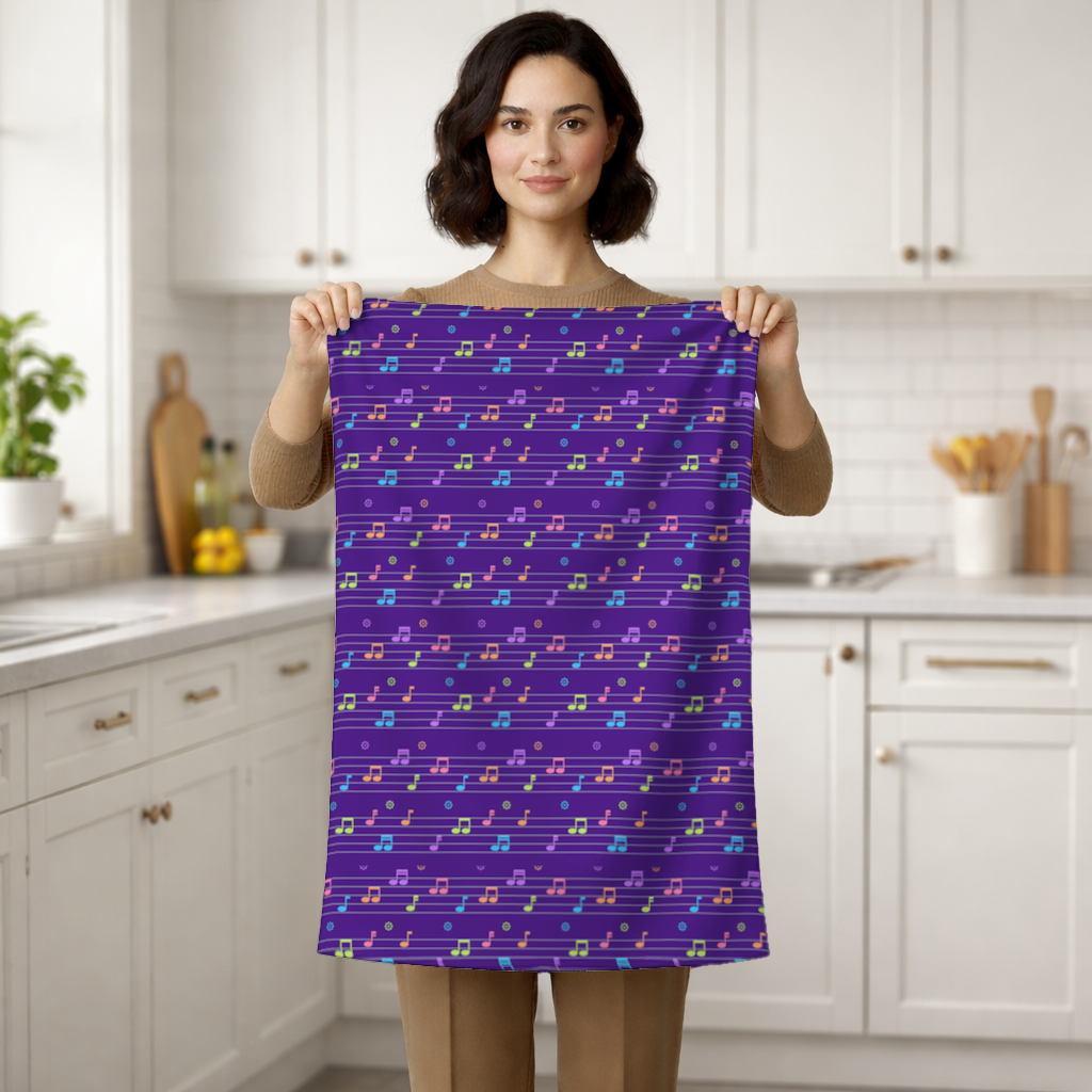 Colorful Music Notes and Modern Rhythm Seamless Pattern Hand Towel