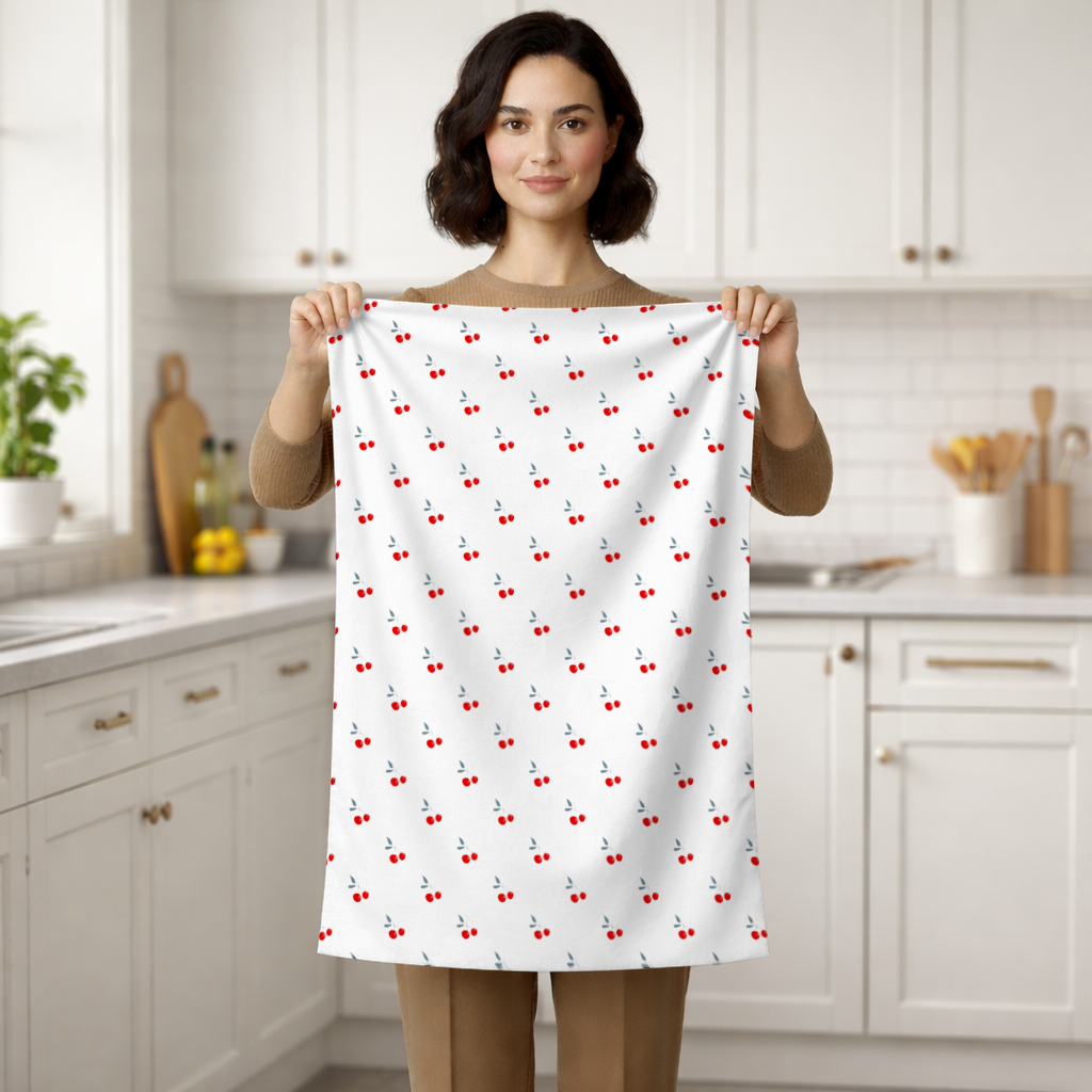 Minimal Cherry Repeat Pattern Background Hand Towel