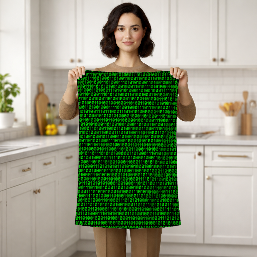 Matrix Style Digital Binary Code Background Hand Towel