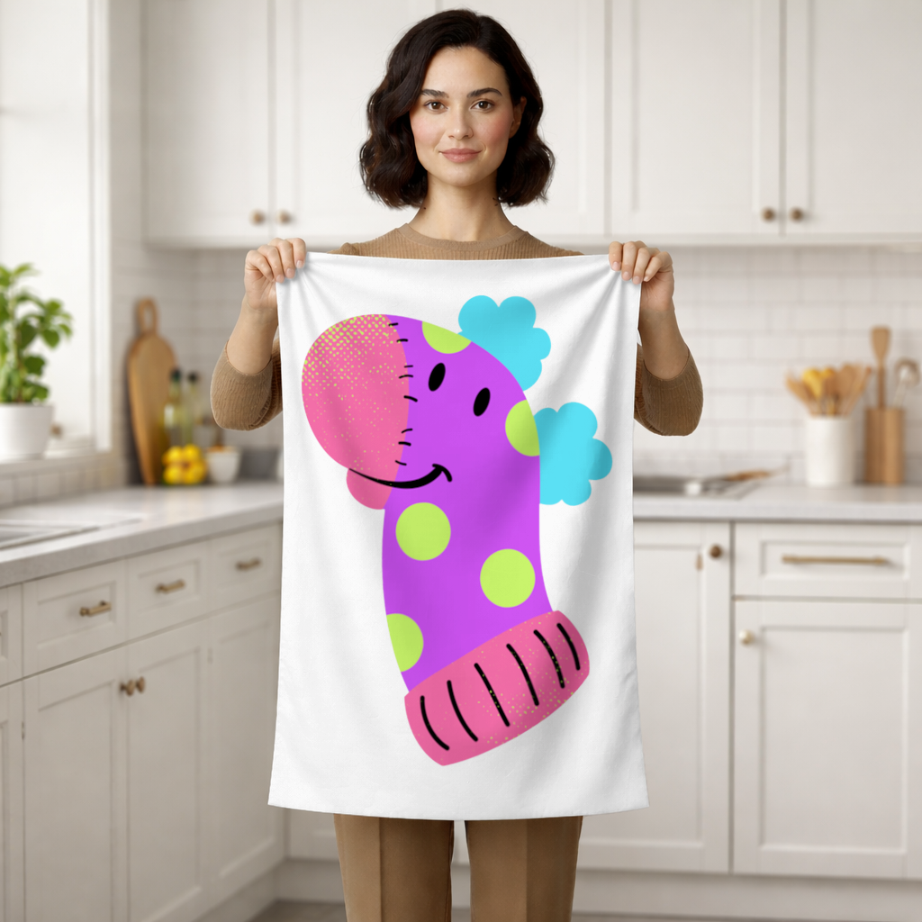 Cute Colorful Dinosaur Illustration Hand Towel
