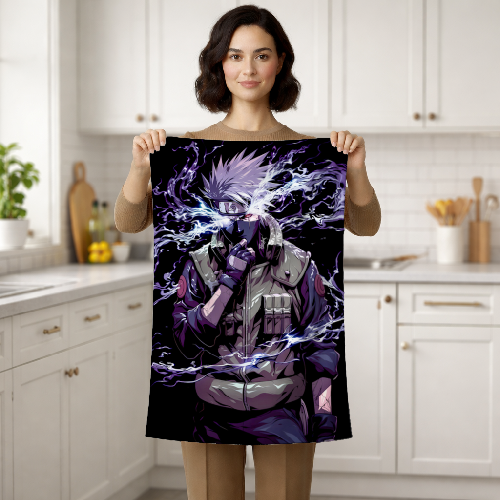 Kakashi Hatake  The Surge of Purple Lightning Hand Towel