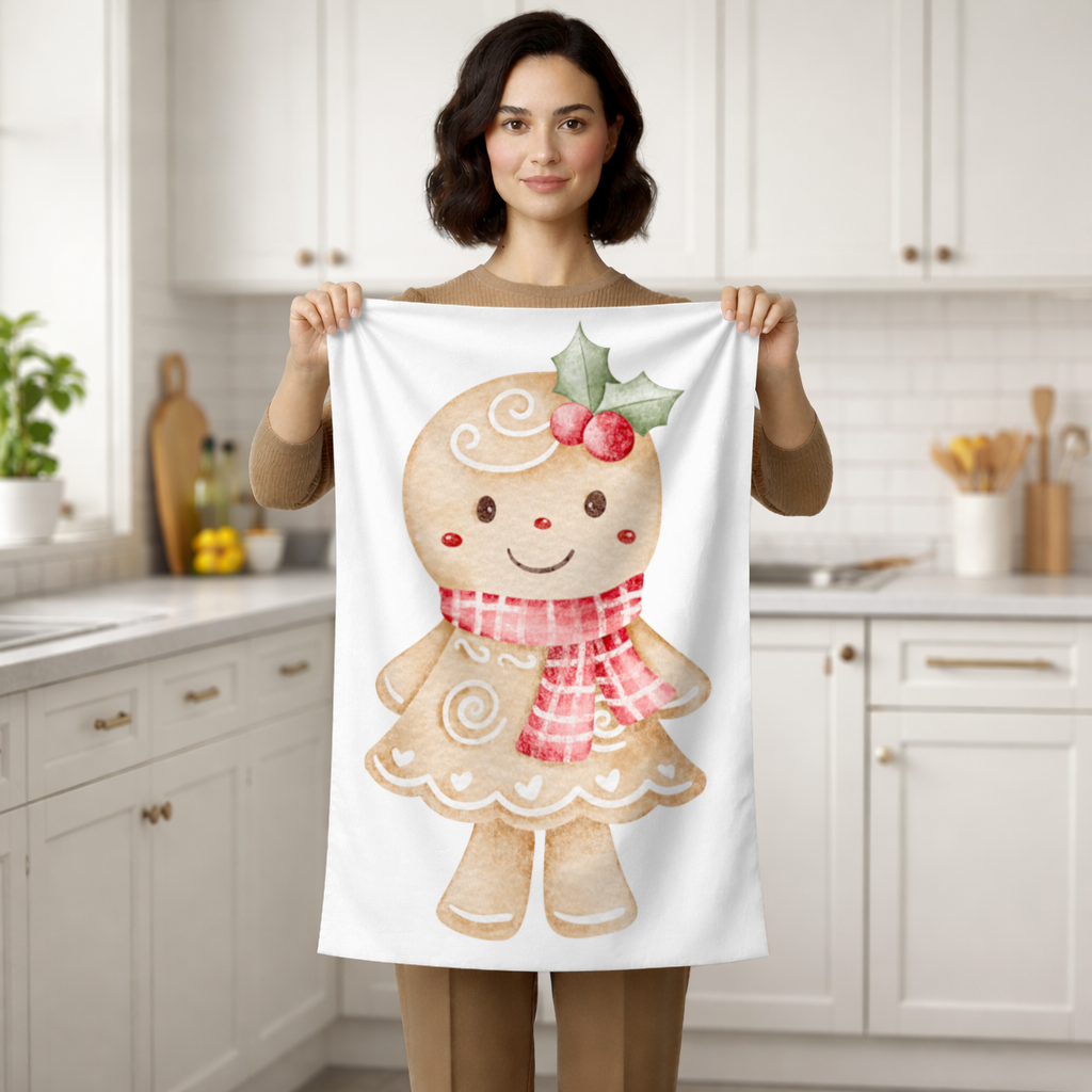 Cute Gingerbread Cookie Character Hand Towel