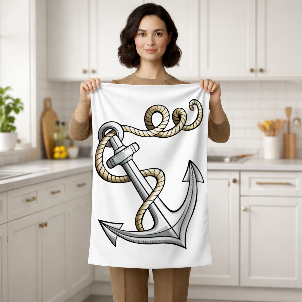 Sailor Anchor with Rope Tattoo Art Hand Towel