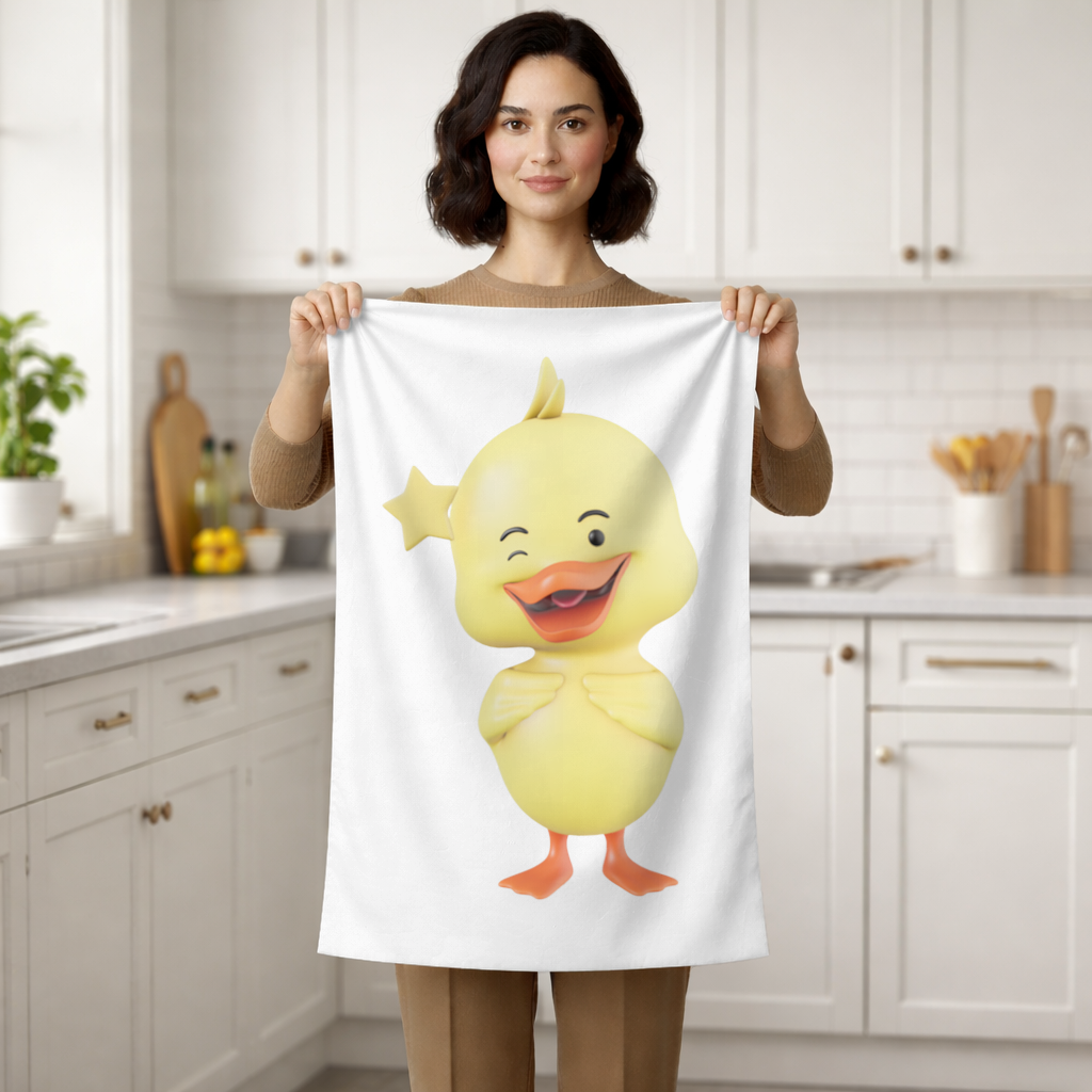 Cheerful Winking Yellow Duck with Star 