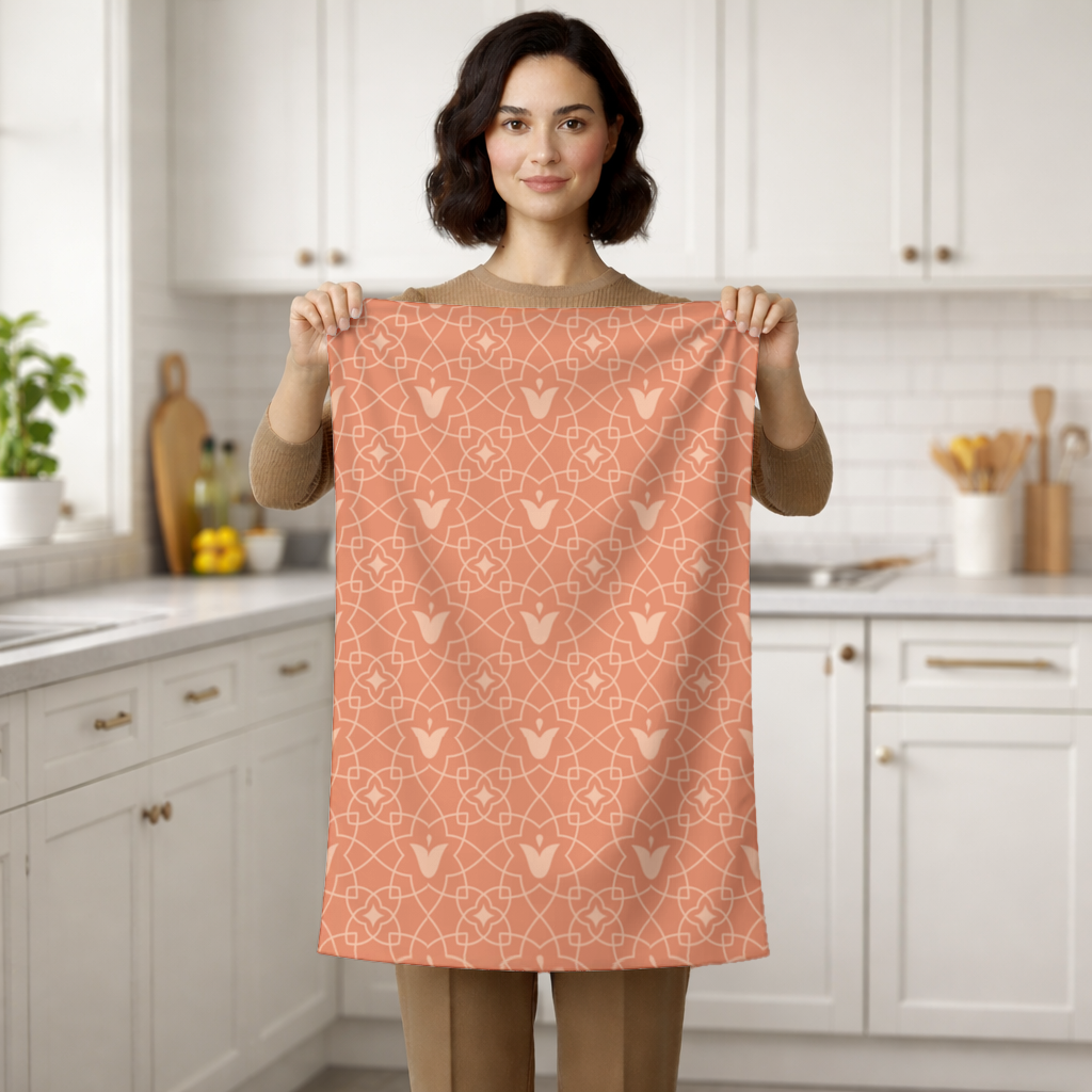 Modern Geometric Linear Terracotta Pattern Hand Towel
