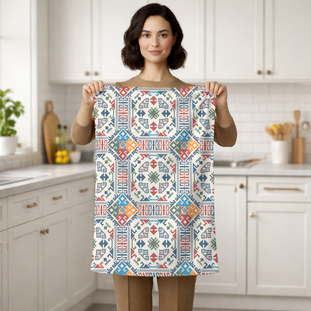 Multicolor Ethnic Geometric Motif Hand Towel