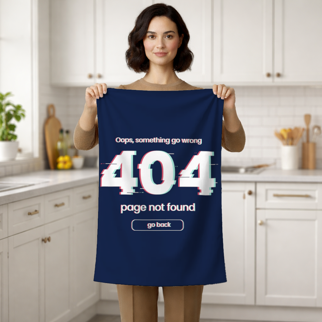 404 Error Glitch Design Hand Towel