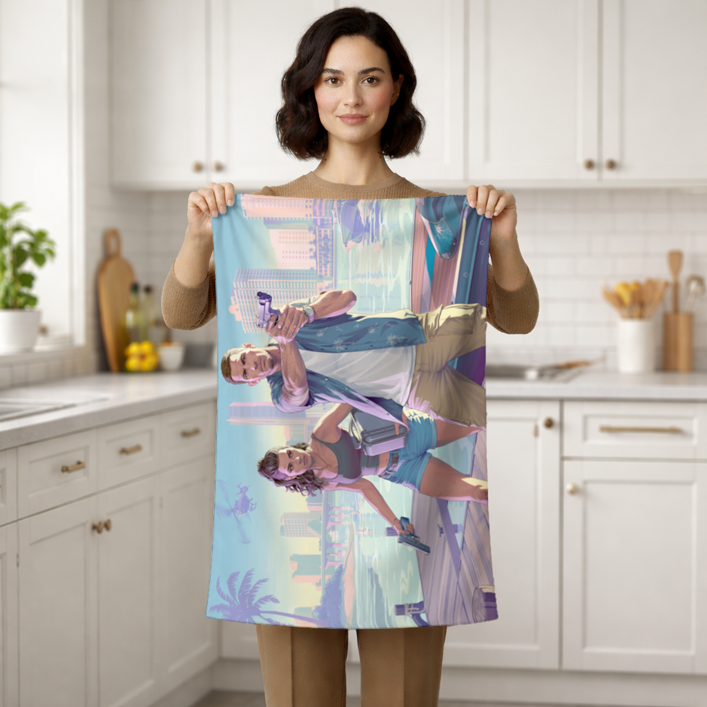 Vice City Showdown  Tropical Heist Duo Hand Towel